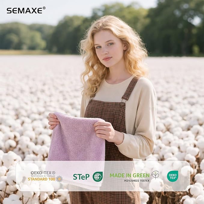SEMAXE 12 Pack Hand Towels for Bathroom, 100% Cotton Towels