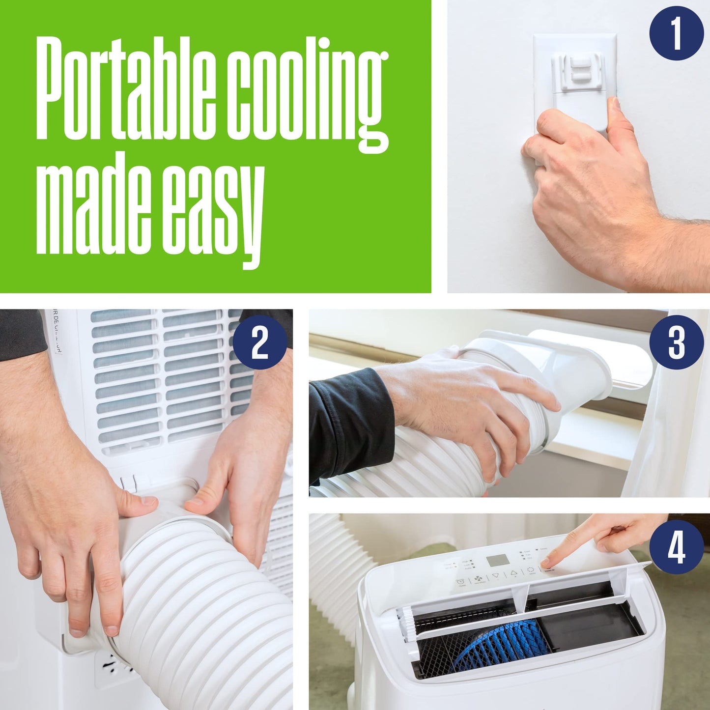 Westinghouse 14,000 BTU Air Conditioner Portable For Rooms Up To 700 Square Feet, Portable AC with Home Dehumidifier, Smart App, 3-Speed Fan, Programmable Timer, Remote Control, Window Kit, White
