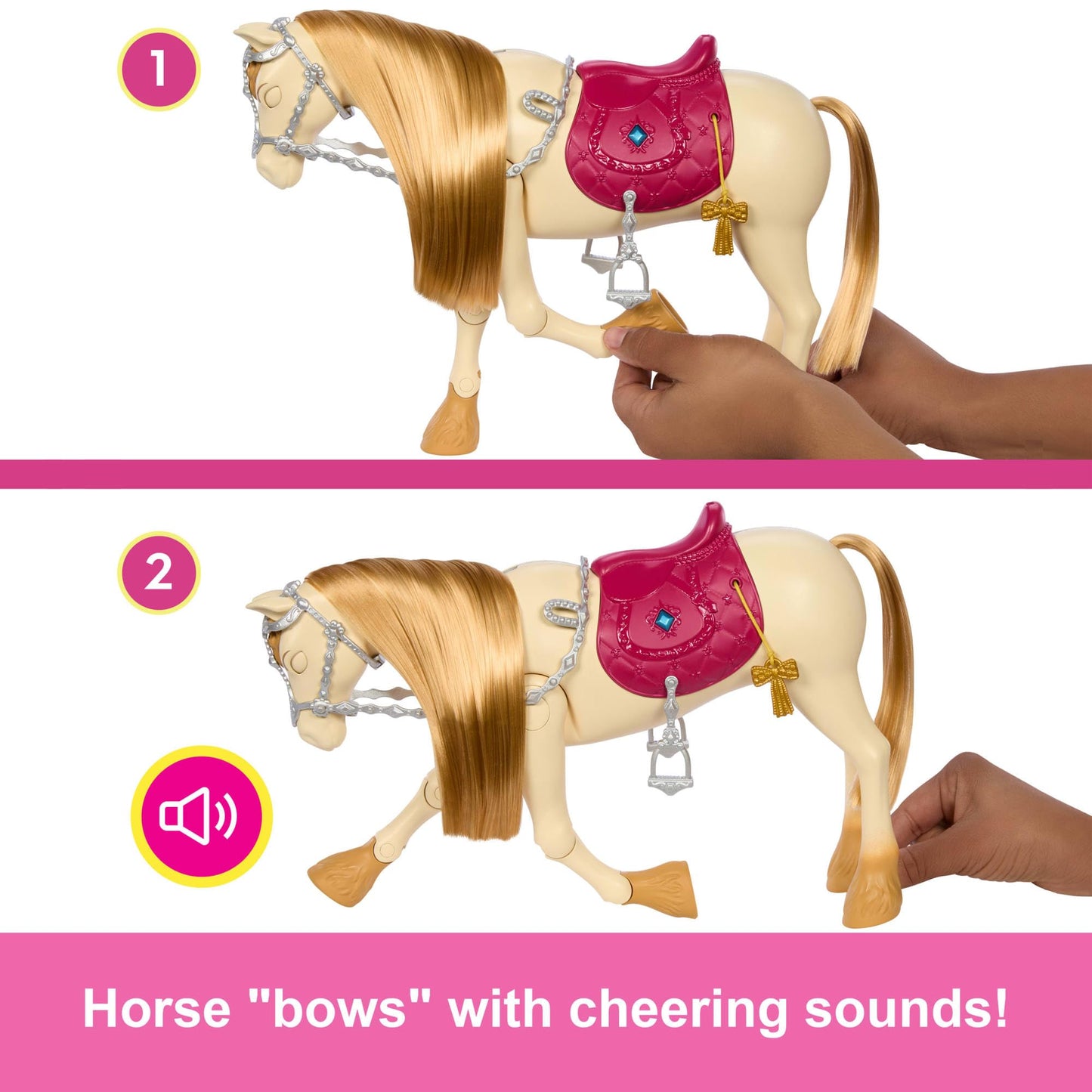Barbie Horse with Sounds, Music & Accessories, Inspired by Barbie The Great Horse Chase, Toy Moves, Dances & Blinks Eyes, HXJ42