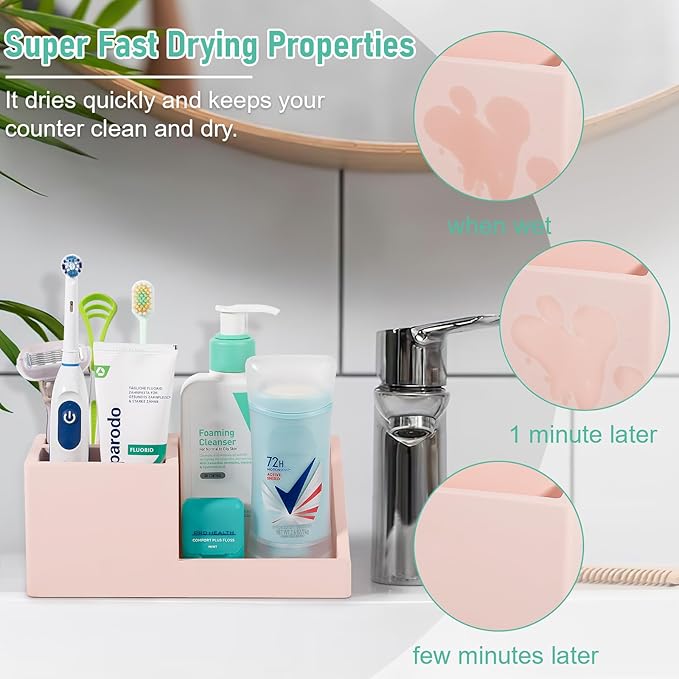 Diatomite Toothbrush Holders for Bathrooms, Quick Dry Electric Tooth Brush and