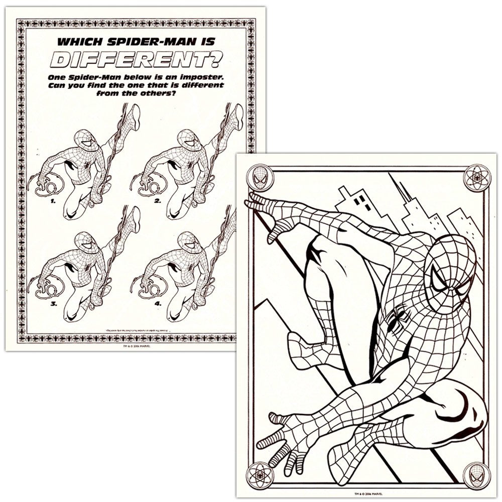 Marvel Spiderman Ultimate Coloring Book Set -- 3 Spiderman Activity Books with Spiderman Tattoos