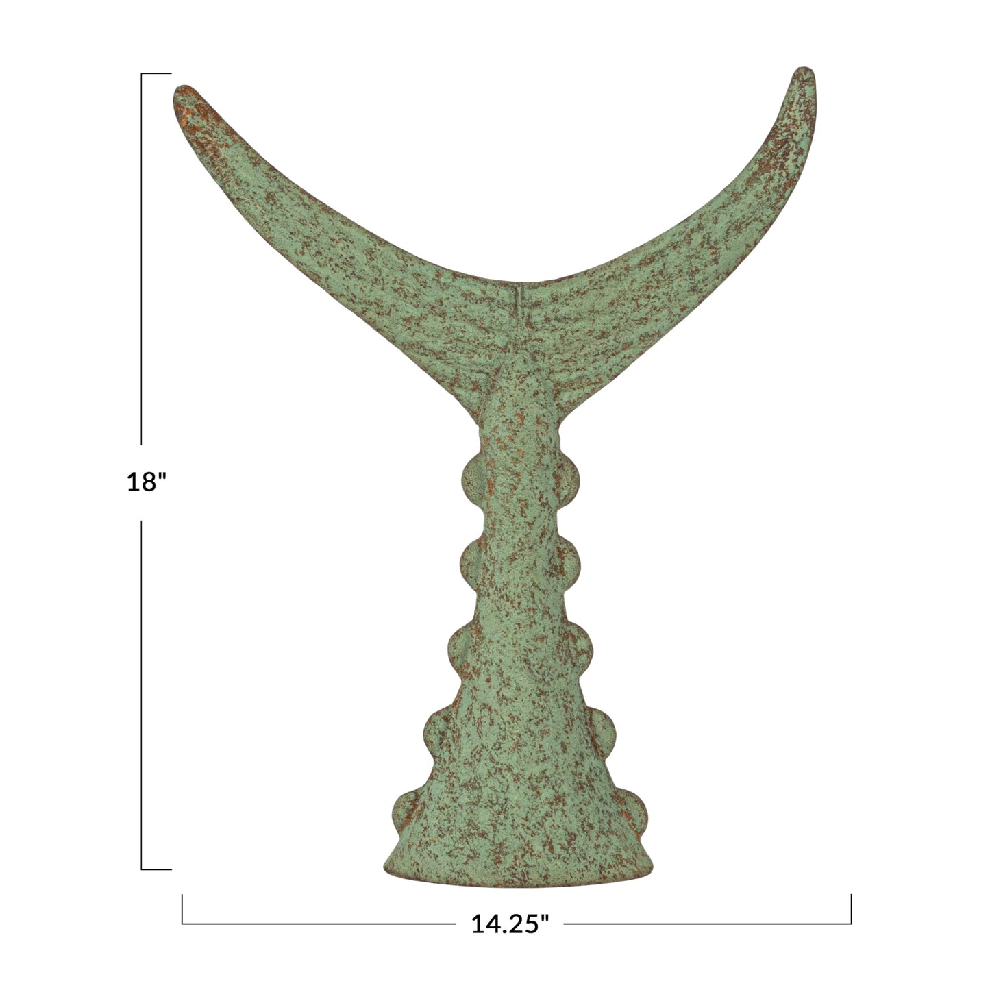 Creative Co-Op Distressed Metal Tuna Tail Accent Decor, Aqua