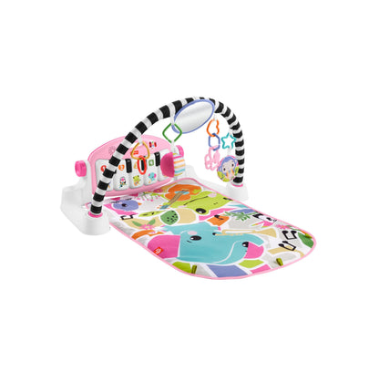 Fisher-Price Baby Activity Mat Glow and Grow Kick & Play Piano Gym, Portable Musical Toy with Smart Stages Learning, Ages 0+ Months, Pink, Queens English Version, HYH63