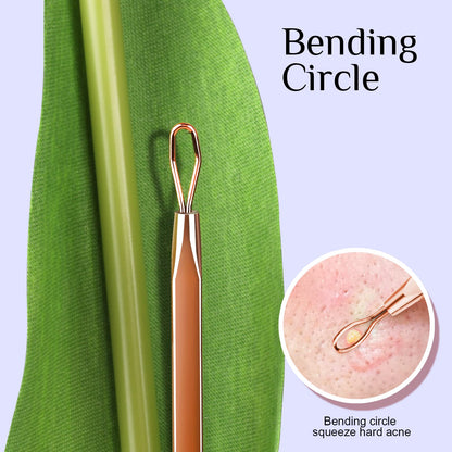 Teenitor Pimple Extractor Acne Treatment Tool Surgical Grade Blackhead Comedone Removal 2-in-1 Popper Tool for Face Nose Blackhead Extractor Tool Silver