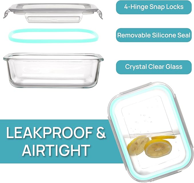 Vtopmart 5Pack 22oz Glass Storage Containers