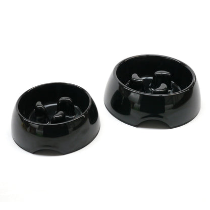 Rosewood Anti-Scoff Slow Feeder Dog Bowl – Large Heavy-Duty Melamine Food Bowl for Medium to Large Breeds – Aids Digestion & Reduces Gulping – Slip-Resistant, Durable & Easy to Clean – Black