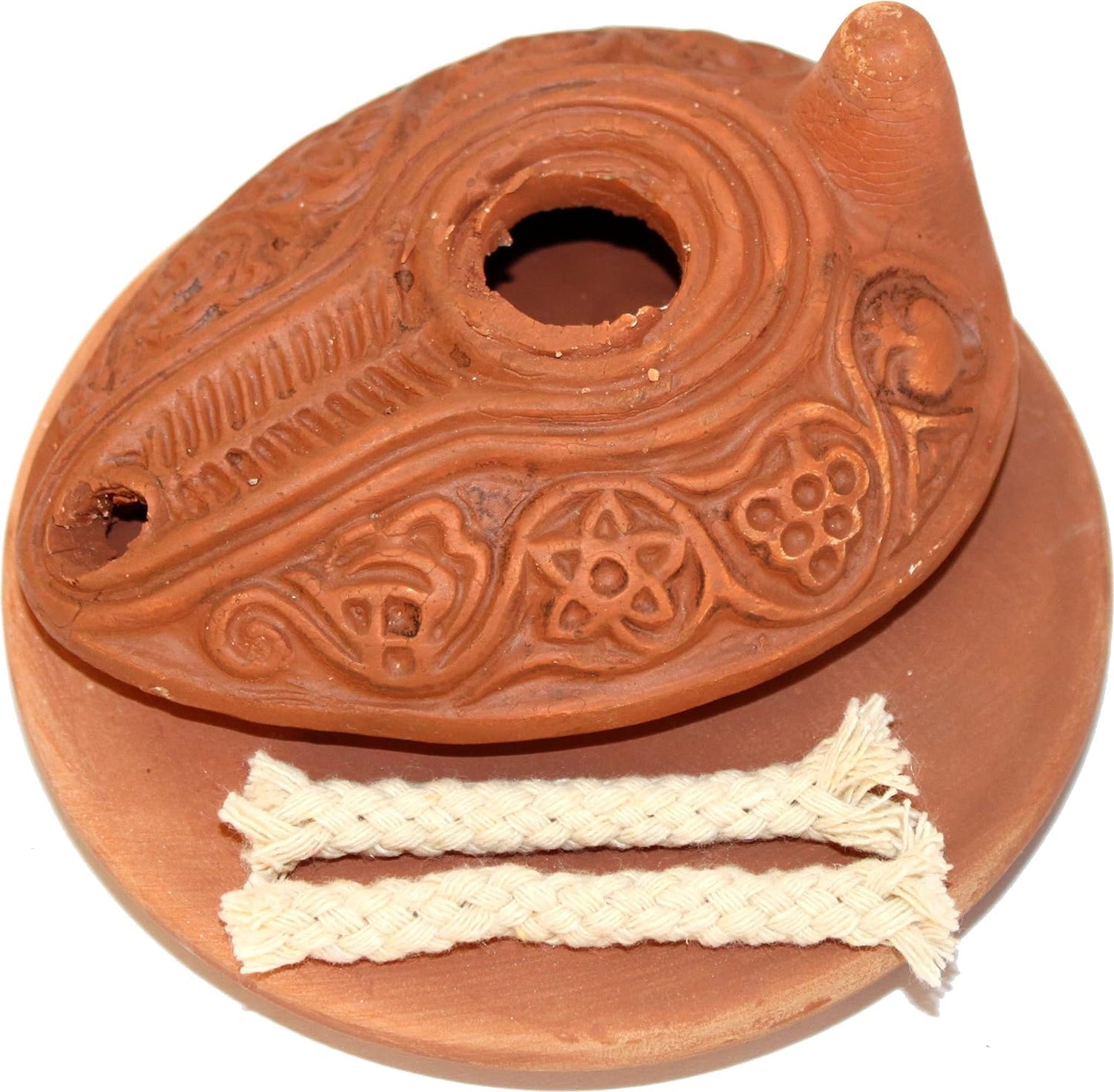 Ancient Antique Biblical Replica Ancient"Oil LAMP" Israel Judaica Hanukkah Gift