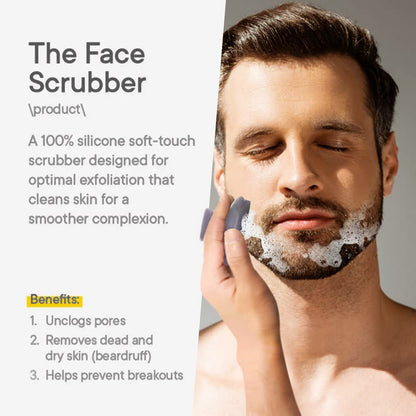 VWMYQ Face Scrubber, Silicone Face Scrubber for Men Facial Cleansing Brush Silicone Face Wash Brush Manual Waterproof Cleansing Skin Care Face Brushes for Exfoliating- Black
