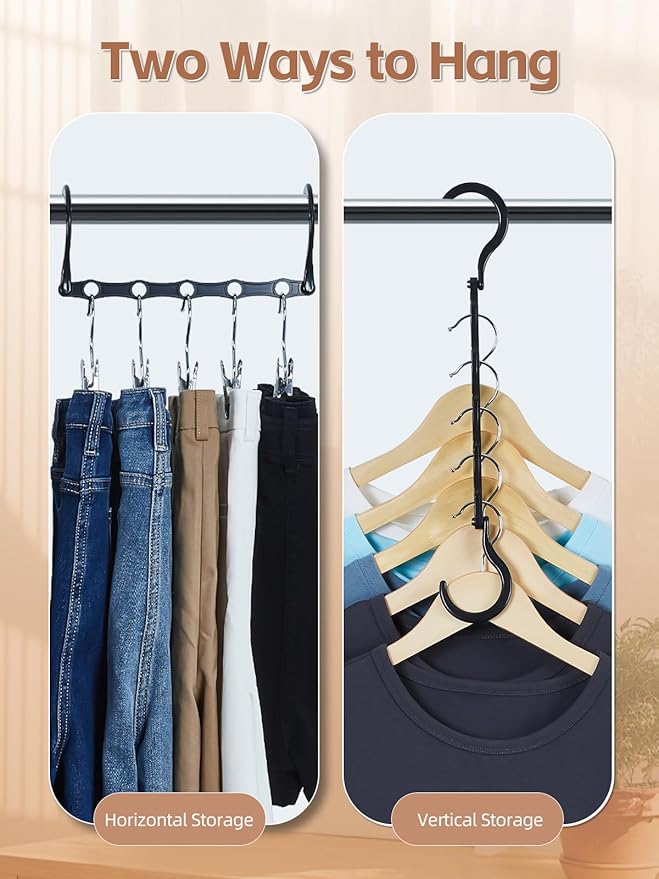 HOUSE DAY Space Saving Hangers Black, 16 Pack, Smart Closet Organizer Space