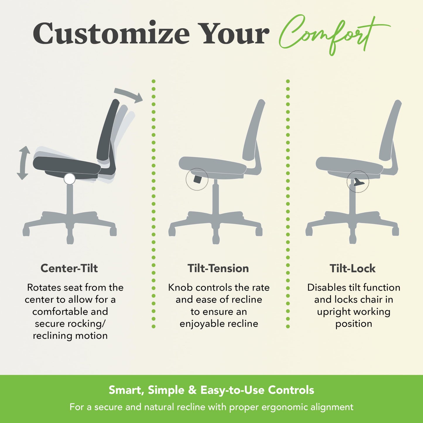 HON Volt Ergonomic Office Chair with Mesh Back, Armless Fabric Desk and Computer Chair with Center‑Tilt Recline and Wheels for Home Office or Workstation, Black