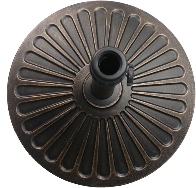 Sunnyglade 18" 30.2-lbs Heavy Duty Round Antiqued Umbrella Base for Patio, Outdoor - Bronze
