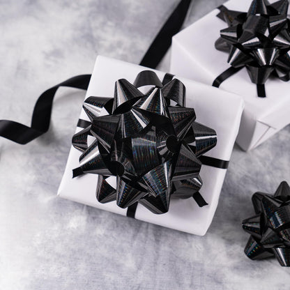 WRAPAHOLIC Black Gift Bow Assortment (24 Bows) for Birthday, Wedding, Christmas, Baby Shower, Bridal Showers