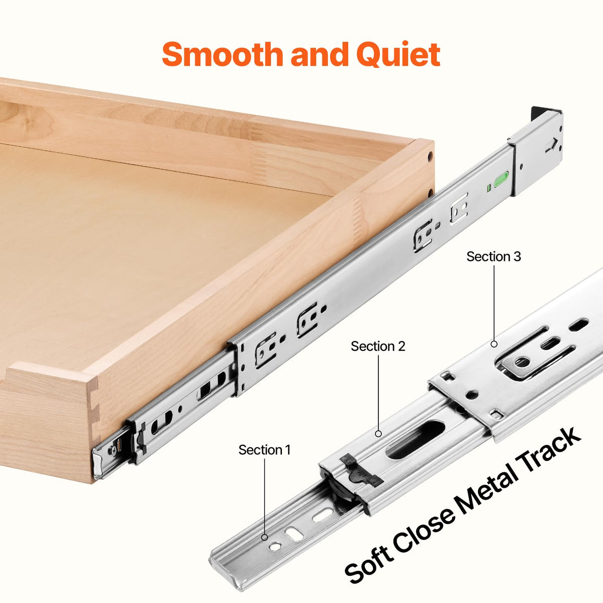 VEVOR Pull Out Cabinet Organizer, 20"W x 21"D Cabinet Drawer, Soft Close Slide out Shelf, Heavy-Duty Sliding Wood Drawer, Bottom Mount Size（20.5"W x 23"D）and Side Mount Size（21"W x 23"D）