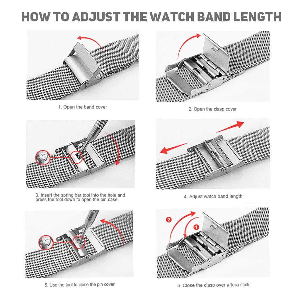 ViCRiOR Compatible Watch band with Amazfit Active 2/GTS 4 Mini/GTS 4 / GTS 3/ GTS 2/ GTS 2 Mini/GTS 2e/ GTS Bands, 2 Pack Stainless Steel Mesh Strap for Amazfit Bip/Bip 3 Pro/Bip U Pro Man Women