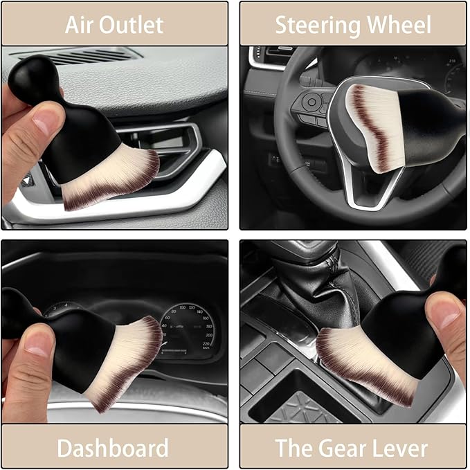Car Interior Dust Brush, Auto Detailing Brush, Soft Bristles Car Cleaning