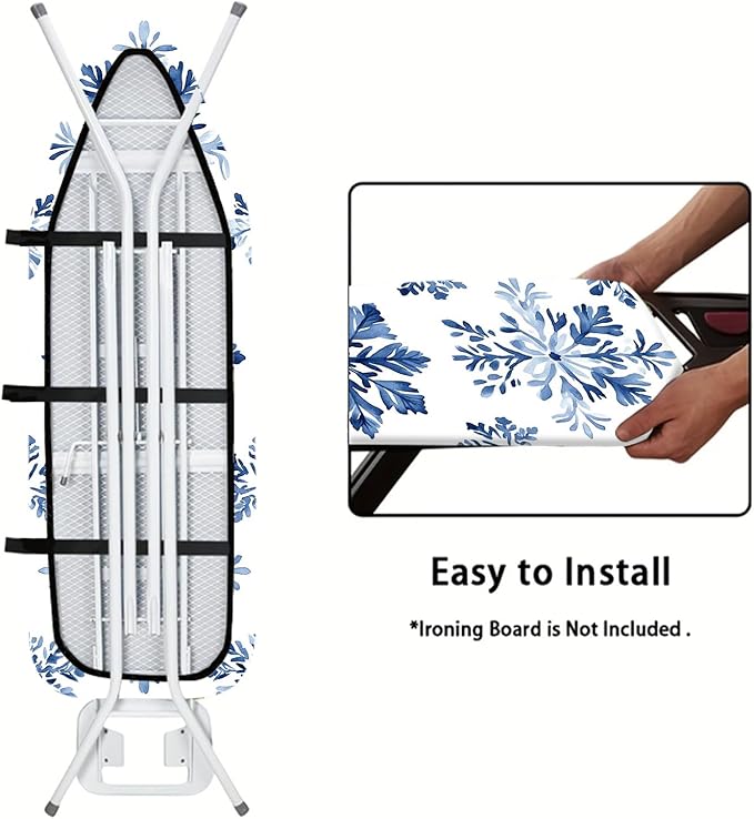 Nuxovilar Blue Snowflake Ironing Board Cover, 15 * 54inch, Fit Most Standard