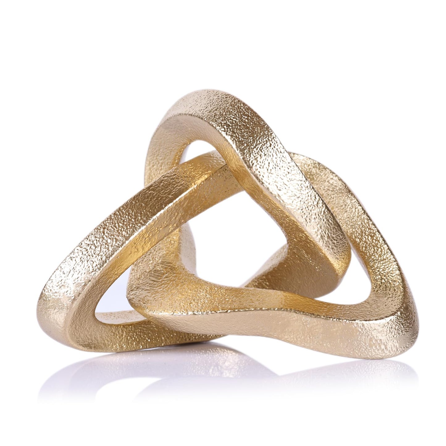 LCCCK Infinity Knot Sculpture Gold Knot Decor Object, Abstract Knick Knacks Coffee Table Modern Statue, Gold Sculpture for Home Living Room Table Ornaments and TV Stand Bookshelf Decorative