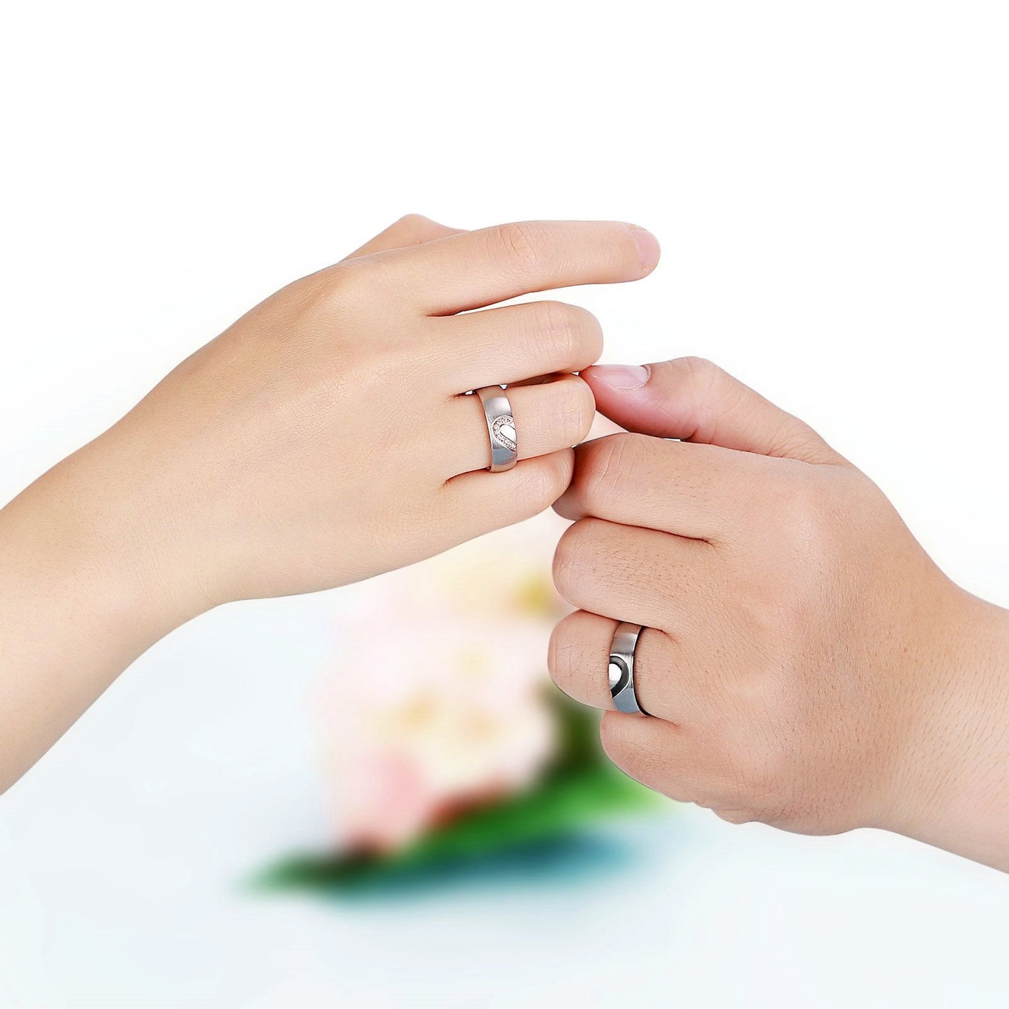 ANAZOZ Hers & Women's for Real Love Heart Promise Ring Stainless Steel Wedding Engagement Bands 6MM US Size 7.5