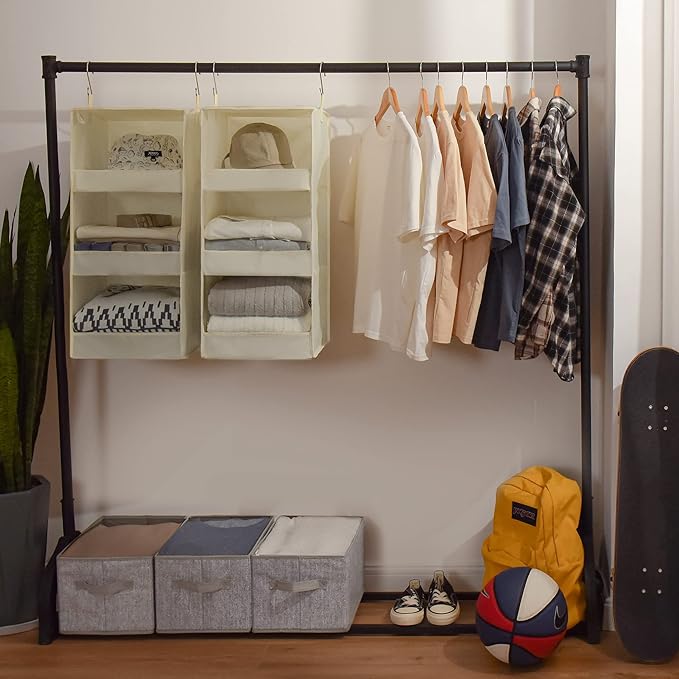 GRANNY SAYS 3-Shelf Hanging Organizer, Foldable Hanging Closet Storage