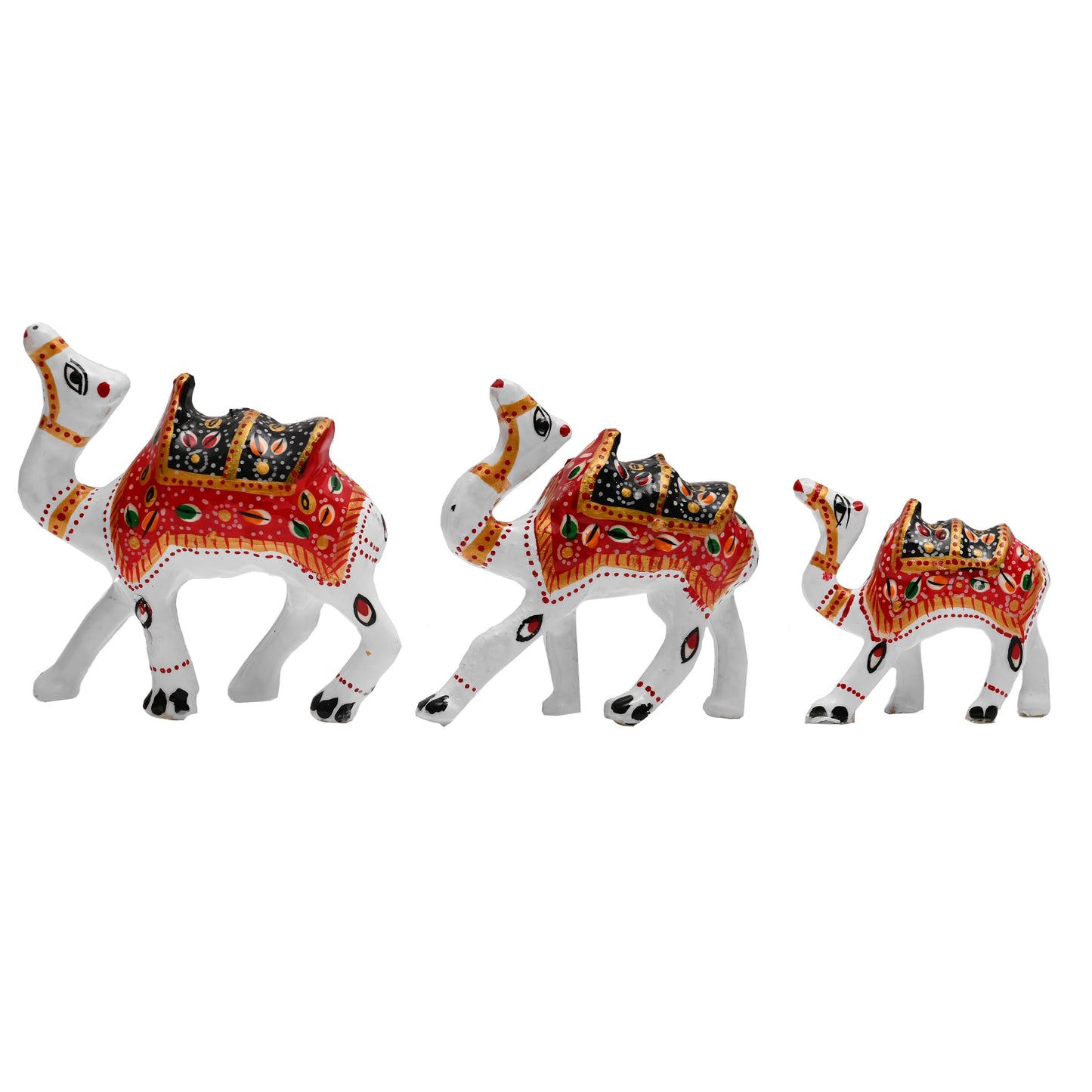 Tarini Gallery Traditional Indian Rajasthani Showpiece Statue Sculpture Figurine Table Home Office Festive Party Decoration Décor & Gifting (Set of 3 Camel)