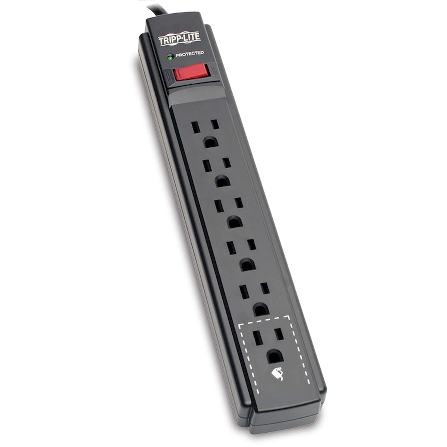 Eaton Tripp Lite series 6 Outlet Surge Protector Power Strip, 6ft Extension Cord, 900 Joules, 15A Circuit Breaker, UL Certified, Black (TLP606B)