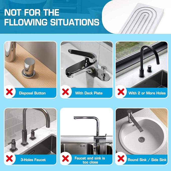 Faucet Mat for Kitchen Sink, Diatomite Quick Drying Tray, Long 23.6'' Kitchen