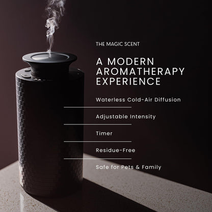 The Magic Scent Diffuser, Scent Air Machine for Home & Hotels, HVAC or Portable Nebulizing Diffuser - Large Room Waterless Aroma Machine - Aroma Oil Included