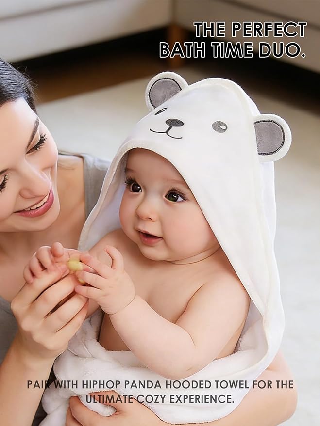 HIPHOP PANDA Baby Washcloths, Rayon Made from Bamboo