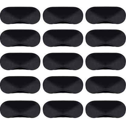 (Black) - Hicarer 30 Pieces Eye Mask Polyester Fabric Shade Cover Blindfold with Nose Pad and Adjustable Strap for Travel Sleep Or Party Game (Black)