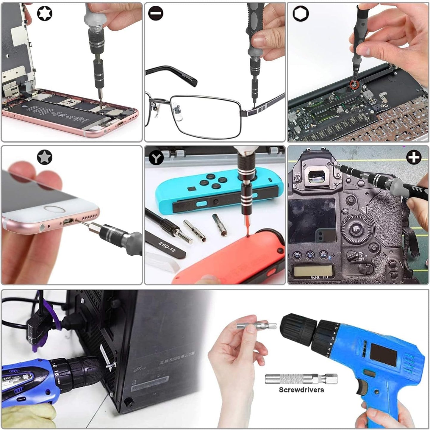 YINSAN 120-in-1 Magnetic Precision Screwdriver Set, Small Electronics Repair Tool Kit for iPhone, Laptop, PS5, Xbox, Nintendo Switch, MacBook, Tablets, Glasses & Doorbell