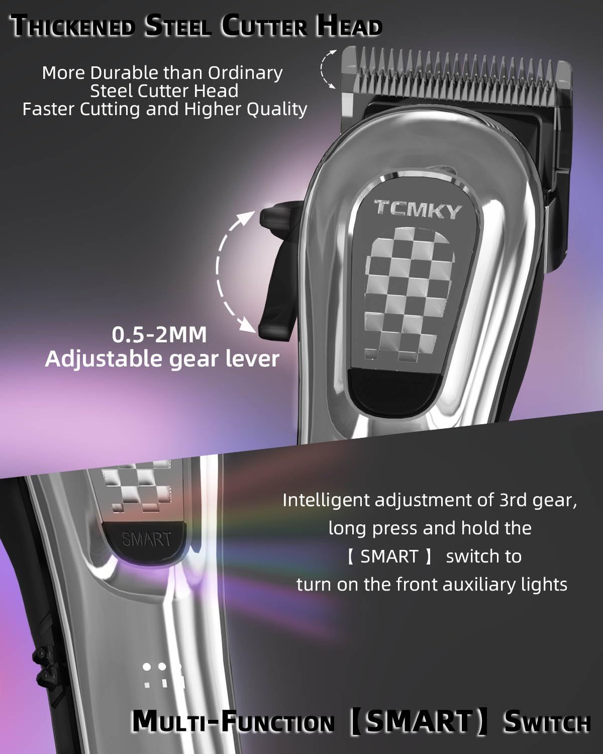 Hair Clippers for Men Professional Clippers for Men Cordless&Corded Barber Clippers for Hair Cutting & Grooming. Rechargeable Hair Trimmer Kit for Household (Red)