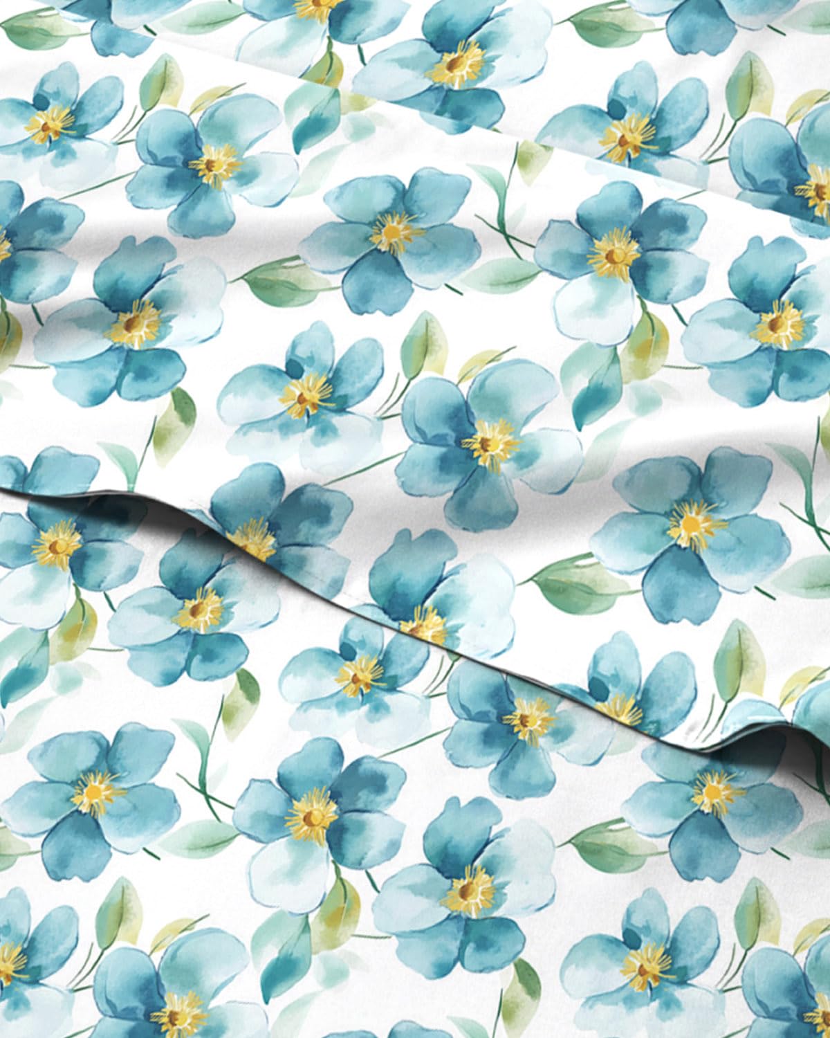 Floral Sheets - Flower Print Bed Sheet Set - 1 Flat, 1 Fitted & 2 Pillowcases w/ Deep Pockets - Comfy, Cozy, Wrinkle & Fade Free - Boho Botanical Bedding - Soft, Breathable & Cooling - Queen Size Set