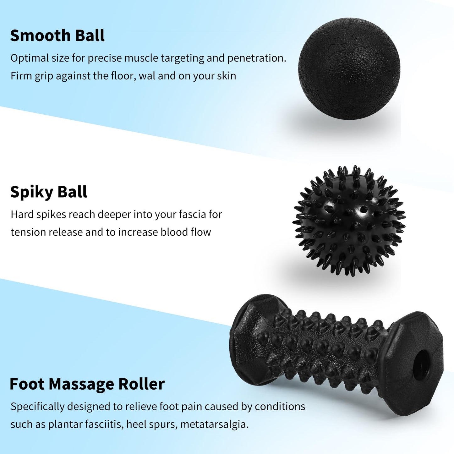 Plantar Fasciitis Relief,Foot Roller Massager,Massage Lacrosse Ball,Spiky Ball Therapy Set for Relieve Plantar Fasciitis,Foot Arch and Heel Pain,Neuropathy Pain Relief Feet,Deep Tissue Muscle Massage