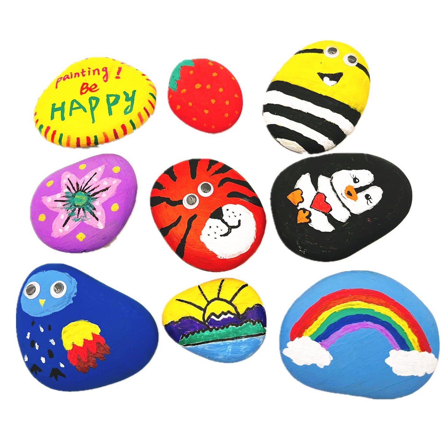 Lifetop 50 PCS Rocks Bulk for Painting, 2"-3" Natural River DIY Flat & Smooth Kindness Stones for Crafts, Decoration, Medium Rocks for Painting,Hand Picked