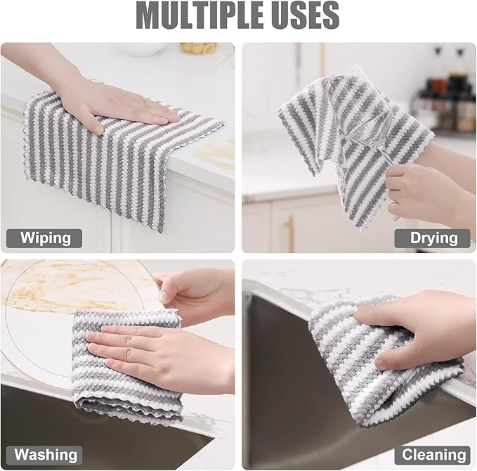Homaxy 24 Pack Kitchen Dish Cloths, Ultra Soft and Absorbent Dish Towels