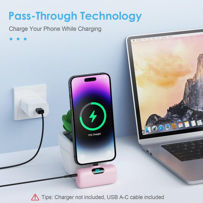 Small Portable Charger for iPhone,Upgraded 5000mAh PD Fast Charging Power Bank,Mini Battery Pack Backup Charger Compatible with iPhone 14/14 Pro Max/13/13 Pro/12 Pro/11/XS/XR/X/8/7/6 etc-Black