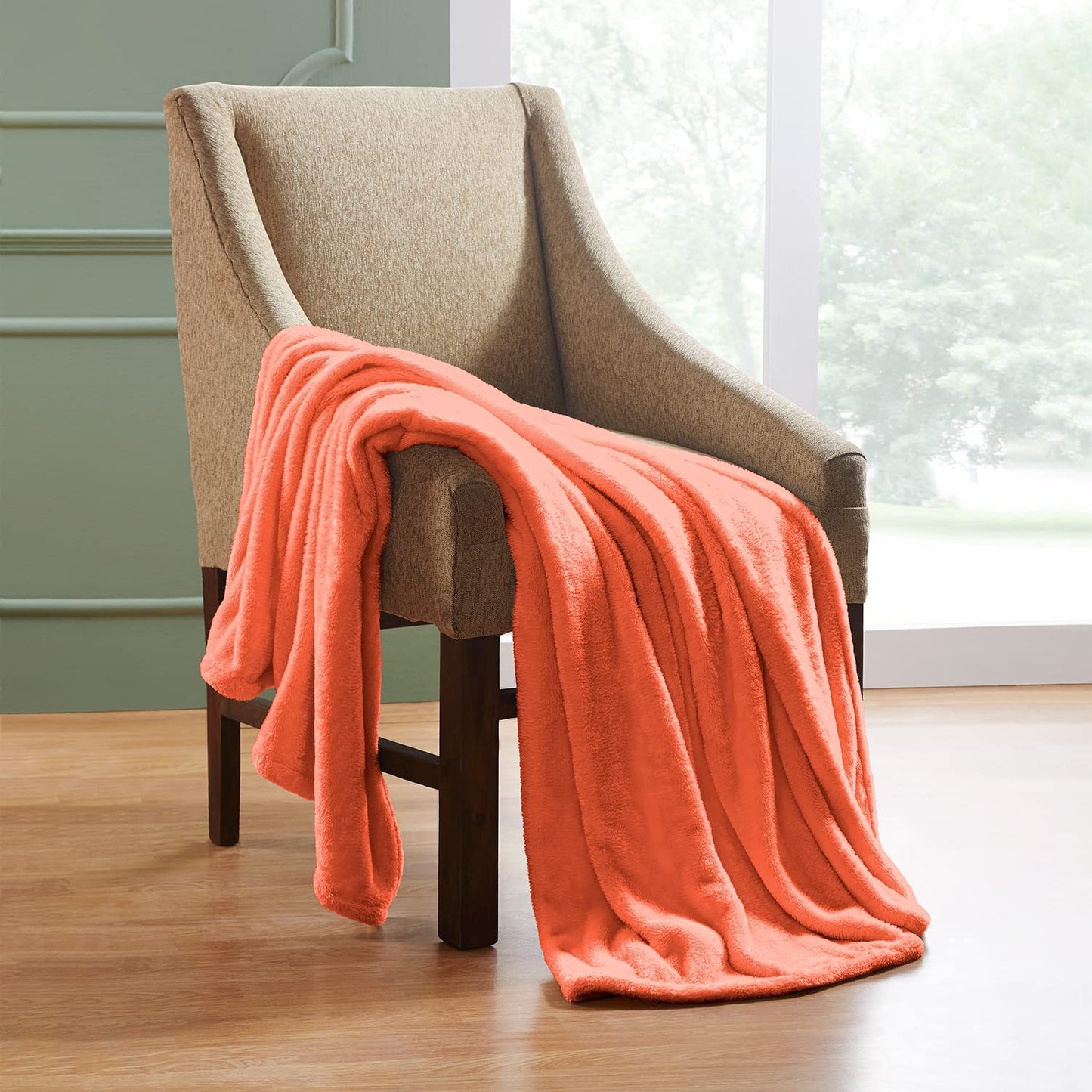 Superior Classic Solid Fleece Blanket, Thick, Cozy, Warm Blankets, Velvety Soft Plush Bedding and Sofa Throw, Cute Bedroom Decor, Fuzzy Cover, Medium Weight Comfort Essentials, King, Coral