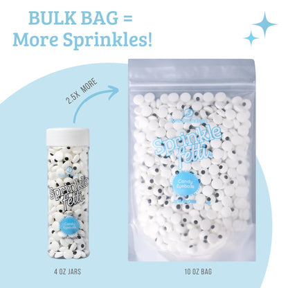 Sweets Indeed, Sprinkles, Bulk, 10 ounce, Edible Sprinkle Mix, Perfect for Cake Decorations, Baking, Ice Cream, Cookies, Cupcake Topper (Candy Eyeballs)