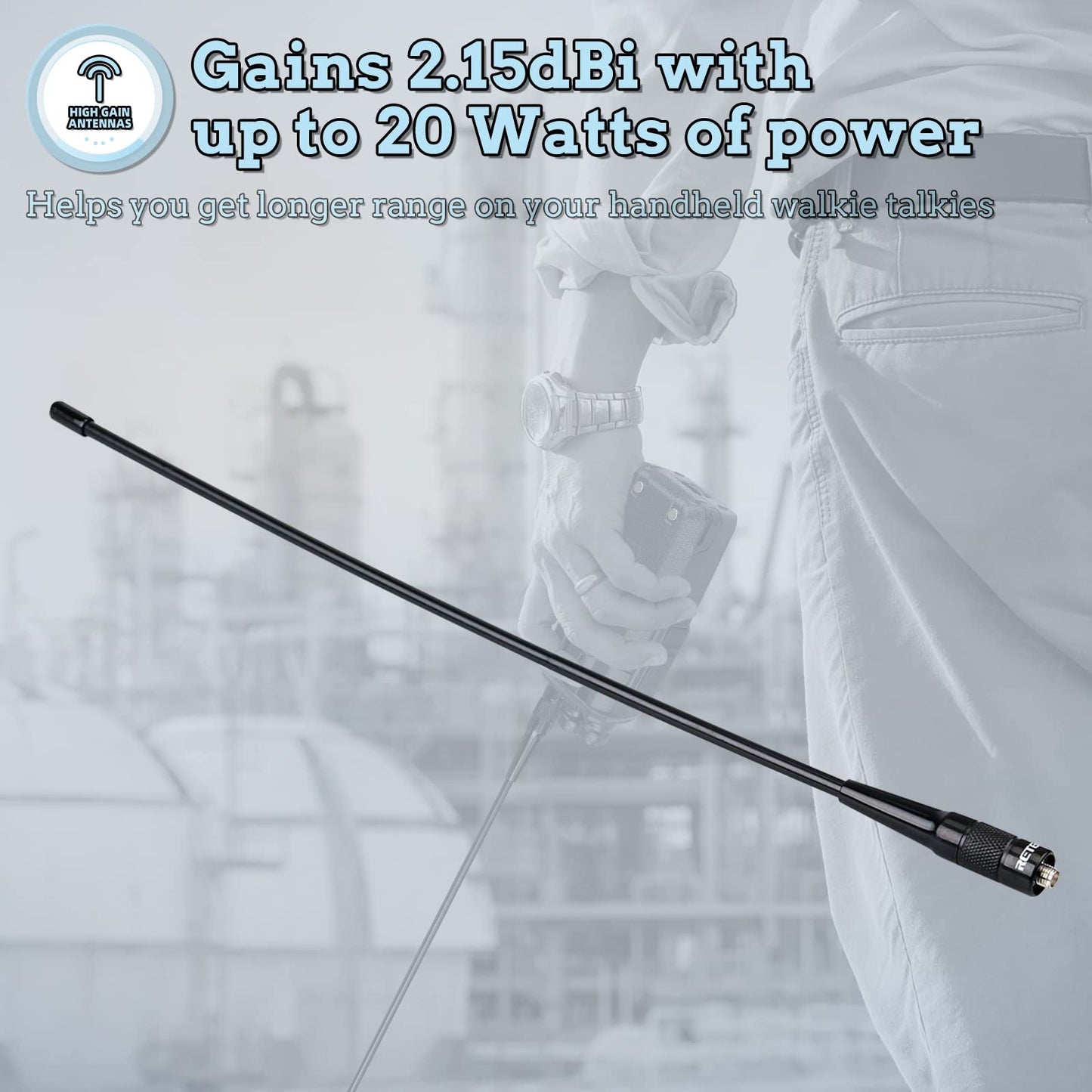 Retevis RHD771 Walkie Talkie Antenna, SMA-F, VHF UHF 144/430, Compatible with Baofeng GT5R UV-5R UV-5RE BF-888S eSynic UV-5R Retevis RT5R RA79 HD1 Quansheng UVK5 Radtel RT-470X (1 Pcs)