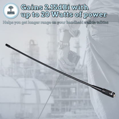 Retevis RHD771 Walkie Talkie Antenna, SMA-F, VHF UHF 144/430, Compatible with Baofeng GT5R UV-5R UV-5RE BF-888S eSynic UV-5R Retevis RT5R RA79 HD1 Quansheng UVK5 Radtel RT-470X (1 Pcs)
