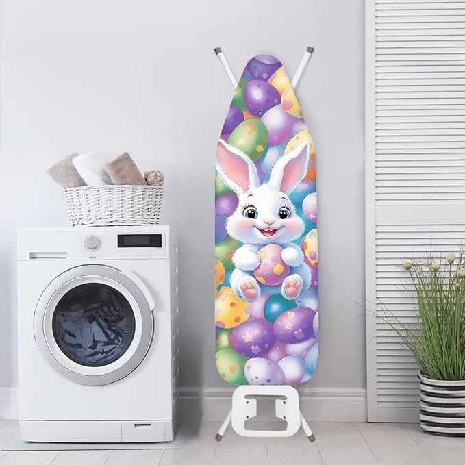 Sprowallow Colorful Egg Rabbit Ironing Board Cover and Pad 15x54 Inch Standard