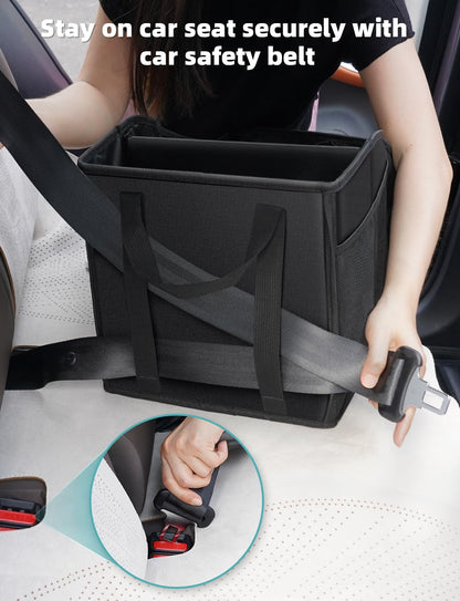 YOHOOLYO Car Seat Organiser Car Organiser Back Seat for kids with 4 Compartments, 4 Cup Holders and 7 Mash Pockets, Collapsible Car Boot Organiser Storage for Front and Back Seats
