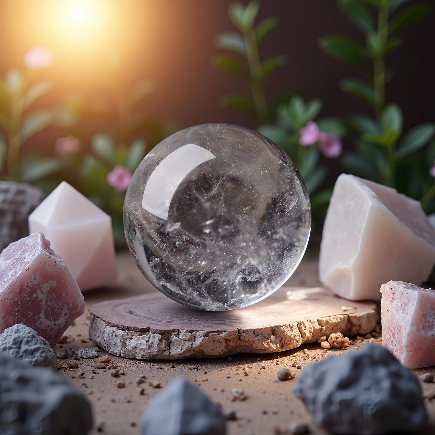 DUKIZA Natural Crystal Ball Clear Quartz Crystal Balls Decor for Home Office Quartz Crystals Sphere with Stand