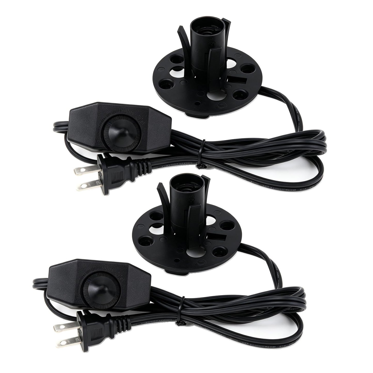 RTNLTI Salt Lamp Cord Replacement with Dimmer Switch and Base Assembly, 5 Feet,E12 Base for Himalayan Salt Lamp (Pack of 2)