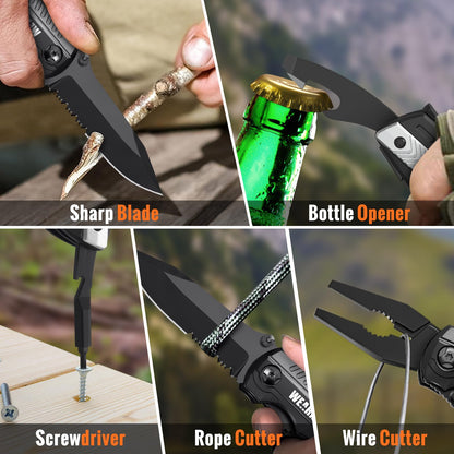 WEARXI Gifts for Men, Pocket Knife Multitool, Fathers Day Dad Gifts from Daughter Son, Mens Gifts for Dad/Him/Husband, Birthday Gift for Men/Boyfriend, Dad Gifts Cool Gadgets, Camping Essentials
