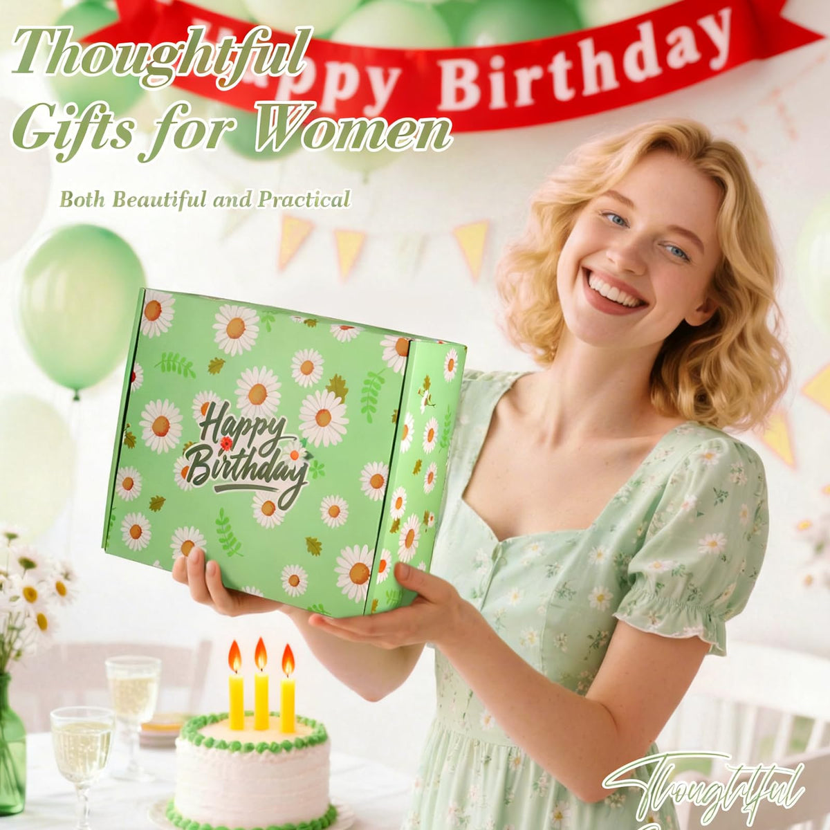 Mothers Day Gifts for Mom Daisy Birthday Gifts for Women Self Care Gift Happy Birthday Gift Baskets for Women Spa Birthday Box Care Package for Women Mom Wife Daughter Sister Girlfriend Best Friend