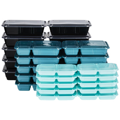 GoodCook Meal & Snack Prep Container Set, Includes Embossed Measurements & Color Coordinated Lids, Made Without BPA, 60-Piece Set