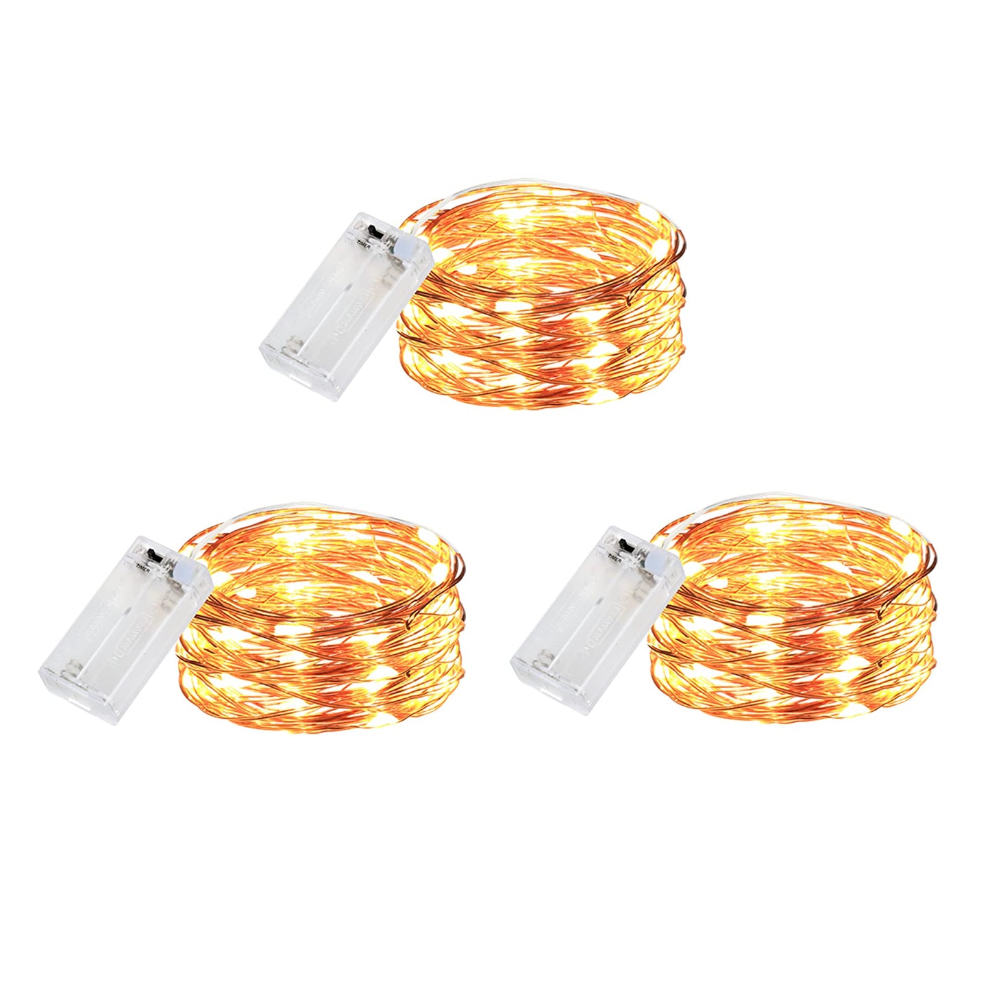 innotree 3 Pack Fairy Lights with Timer, Battery Copper Wire Fairy Lights 3M 30 LEDs Fairy Lights Christmas Battery Operated Waterproof Lights Bottle Decoration, Warm White