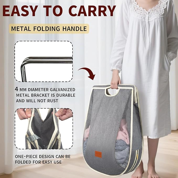 Ligereza Large Capacity Hanging Laundry Hamper Bag, Portable Over The Door