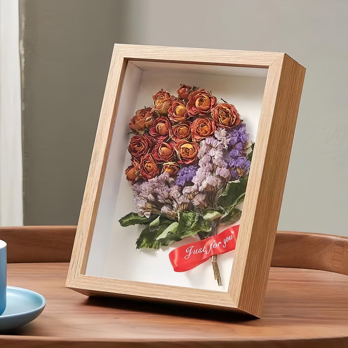 10 Pack 4x6 Shadow Box Frame，HD Glass Wooden Burlywood Hollow Photo Frame,Burlywood Frames for Flower Pressing, Seashell Display Box ,Pet Memorial Shadow Box ( 10pcs 4X6)
